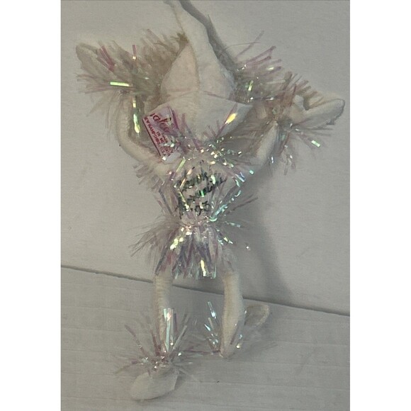 Vtg Annalee Christmas Tinsel Elf '93 signed 8” Poseable Mischievous Shelf Sitter - Picture 3 of 5